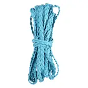Flat Braided Leather Cord 7mm 5m Sky Blue Craft Strip for Jewelry 16.4ft