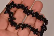 *BLACK OBSIDIAN* Chip Bead Bracelet 15g Beads Elastic Self Control Protection