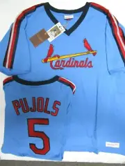 ALBERT PUJOLS ST. LOUIS CARDINALS Mitchell & Ness Overtime Jersey Shirt Mens