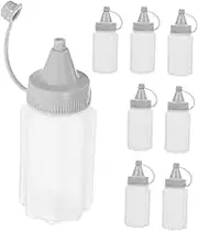 CATIEBYE 8PCS Squeeze Bottles Condiment Dispensers for Sauces Dressings Honey Refillable Kitchen Containers for Bbq Picnic Use
