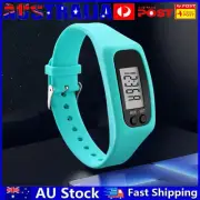 LED Pedometer Bracelet Multi-Function Step Counter Watch for Men Women (Green) A