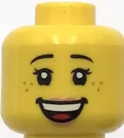 Lego New Yellow Minifigure Head mile Freckles
