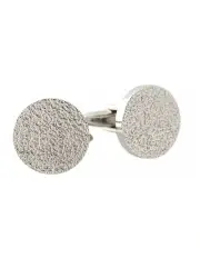 [Cudworth] Stainless Steel Rough Patterned Round Cufflinks in SIlver