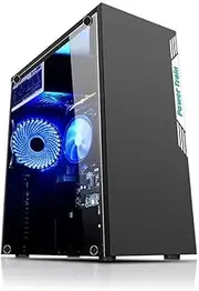 Desktop Computer Case ATX Full-View Side Transparent PC Case Support ATX/M- ATX/ITX 158mm CPU Cooler/310mm Graphics Card Black One Size