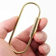 [QWEQWE] Lock Keychain Lock Durable Brass Screw Lock Clip Key Chain Ring, Simple Style Car Key Ring for Men Women, Key Ring Organizer-Cylindrical