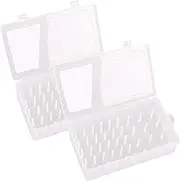 Sewing Thread Storage Holds 42 Spool 2PCS Thread Holder Empty Visible Cotton Reel Storage Plastic Leakproof Sewing Box Sewing Storage Organizer Sewing Thread Organizer Transparent