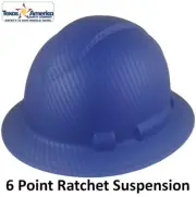 Pyramex Ridgeline Full Brim Hard Hat with 6 pt suspension - Blue Graphite