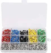 EVTSCAN 1640pcs Crimp Terminals Tube Type Cold‑Press Wire Terminals Connector Assortment Kit