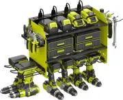 Wall Mount Drill Storage Rack with Charging Station Power Tool Organizer Drill H