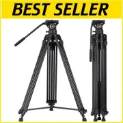 Heavy Duty 72" Aluminum Video Tripod with K3 Fluid Head & Quick Release Plates