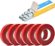 Binding Machines PVC Plant Tie Tape Tools Branch Tape with Staple Tying Binding Tie Tape for Garden Tools Tying Machine Bookbinding Press(6Pcs Red Tapes Nail)