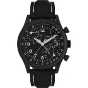 Timex Waterbury Traditional Black Leather Strap Watch TW2W48000