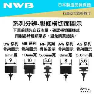 NWB DW 雨刷膠條 日本原裝 9mm 三節式軟骨雨刷替換膠條 NU NS 空力雨刷膠條 石墨鍍膜 哈家人