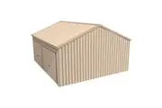 Stratco Domestic Gable Roof Shed Double Garage 5.45 x 6.21 x 2.4m Gutter Side Roller Doo Merino