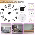 Room Roman Numerals Wall Clock Acrylic Sticker Mirror Surface Wall Sticker