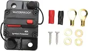 50A Amp Circuit Breaker, Audio Circuit Breaker, with Manual Reset Switch Button, Waterproof Compatible with 12V 24V 36V System, for Boats Vehicles Stereo Audio System (40A)
