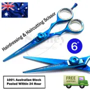 Hairdressing Hair Cutting Barber Salon Hair Shear Scissor Blue Titanium Coated