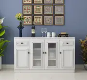 French Provincial Buffet Sideboard Cabinet 2 Drawers 4 Doors Matte White 140CM