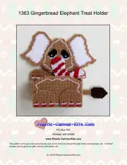 Christmas Gingerbread Elephant Treat Holder- Plastic Canvas Pattern or Kit