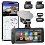 AZDOME 3 Channel WiFi GPS Dash Cam 4K+2K+1080P G-Sensor 128GB+Hardwire kit