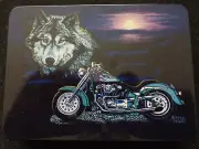 collectible SET POCKET WATCH & knife *WOLF* motorcycle biker