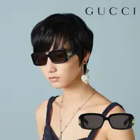 在飛比找PChome24h購物優惠-【Gucci】古馳 太陽眼鏡 GG1403SK 001 54