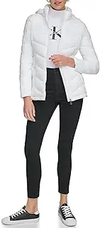 [Calvin Klein] Women's Light-Weight Hooded Puffer Jacket