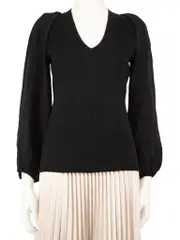 Black Wool & Silk Knit Top