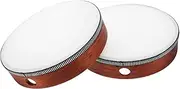 CIMAXIC 2pcs Wood Hand Drum Brown Percussion Instruments for Preschool Musical Education Performance and Creative Rhythmic Play