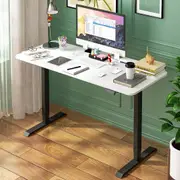 Advwin Electric Standing Desk Adjustable Height Ergonomic Sit Stand up Desk with Memory Lifting 120cm White Splice Board Table Top+Black Frame