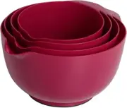 Nesting Plastic Mixing Bowl Set, 4 Piece Mixing Bowl Set with Pour Spouts, Size