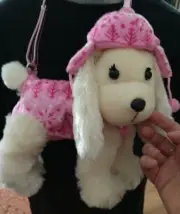 Poochie Beagle dog purse poochie & and co company with Pink Hat Winter