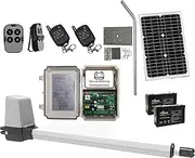 Solar-Powered Single Swing gate Automation System with 4 Remote Control, DIY Friendly, Lifetime Support. Driveway Swing Gate Opener with No Limits