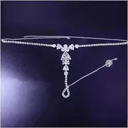 [NGUDJKO] Body Chains Triangle Panties Sexy Women Crotchless Thong Sexy Chain Belt Rhinestone Body Chain Trend Jewelry for Women Body Jewellery