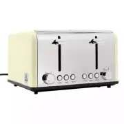 Redmond 4-Slice Extra Wide Slot 1650W Stainless Steel Toaster in Cream