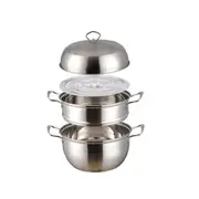 Stainless Steel Soup Steamer Basket Double Boiler 3 Layers Gold Boiler Induction Cooker Metal Pan