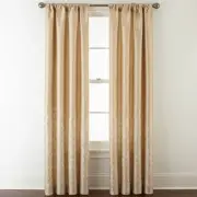 NWT $160 1 PAIR JCPENNEY LUCIA GOLDEN SAND CURTAIN PANELS 50X84 (1 PAIR)