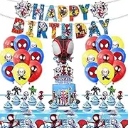Birthday Party Supplies , Birthday Decorations Include Banner, Ballons, Cake&Cupcake Toppers,Foil Balloons,Tablecloth Table Cover Tableware Party Favor