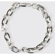 Mens Chunky Metal Chain Bracelet In Silver