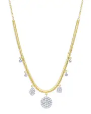 Meira T 14K White & Yellow Gold Diamond Cluster Dangle Charm Necklace, 16-18