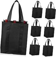 Garneck Bottle Bag for Wine 6 Pack Carrier Tote Water-Resistant Wine Bottle Holder for Parties Events