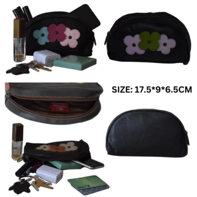 100% Leather Cosmetics bags, Handmade make up, leather pencil case, BAG-G