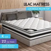 STARRY EUCALYPT Mattress Pillow Top Foam Bed King Size Bonnell Spring 22cm