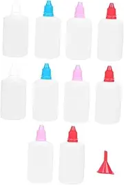Alipis 10Pcs Refillable Plastic Eyedropper Bottles Squeeze Liquid Dropper Containers with Funnel for Essential Oils Saline Eye Drops Random Colors