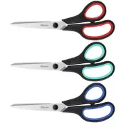 3-Pack 8" Heavy Duty Scissors with Ultra Sharp Blades and Comfort Grip Handle...