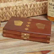 Card Set Wooden Box with Dice Set Games Night Luxury Gift By Harvey Makin