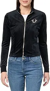 [True Religion] Women's Crystal TR Velour Track Jckt​