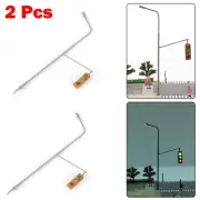 2X Model Train Railroad LED Signals 3 Lights Street Model Signal Lamp HO Scale