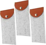[WESIEVYA] Minimalist Pu Felt Eyeglass Case Men's Glasses Pouch Portable Sunglasses Pouch Organizer Scratch 3 Pieces