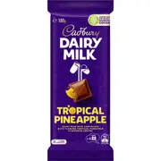 Cadbury Dairy Milk Tropical Pineapple Chocolate Block 180g